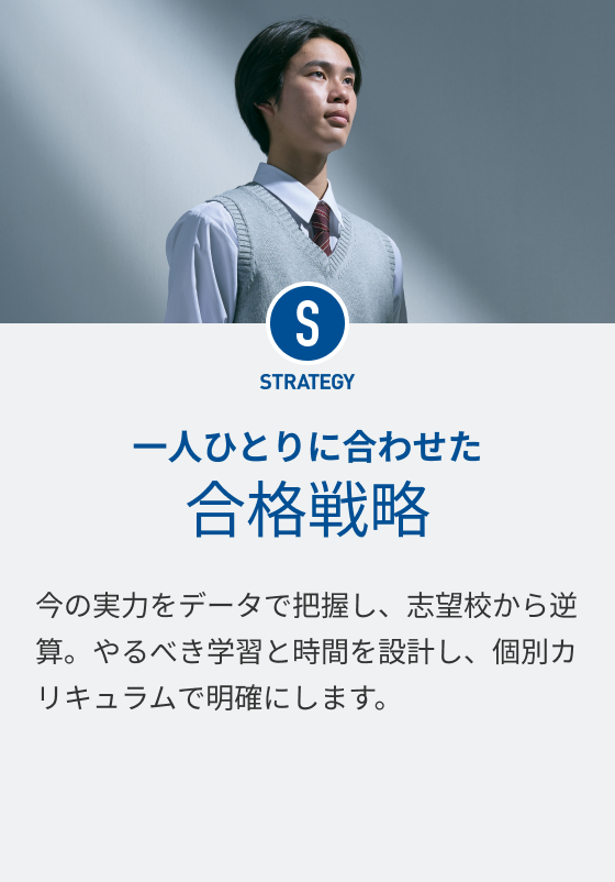 STRATEGY 一人ひとりに合わせた合格戦略