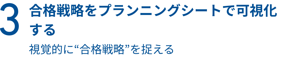 3 合格戦略をプランニングシートで可視化する 視覚的に“合格戦略”を捉える