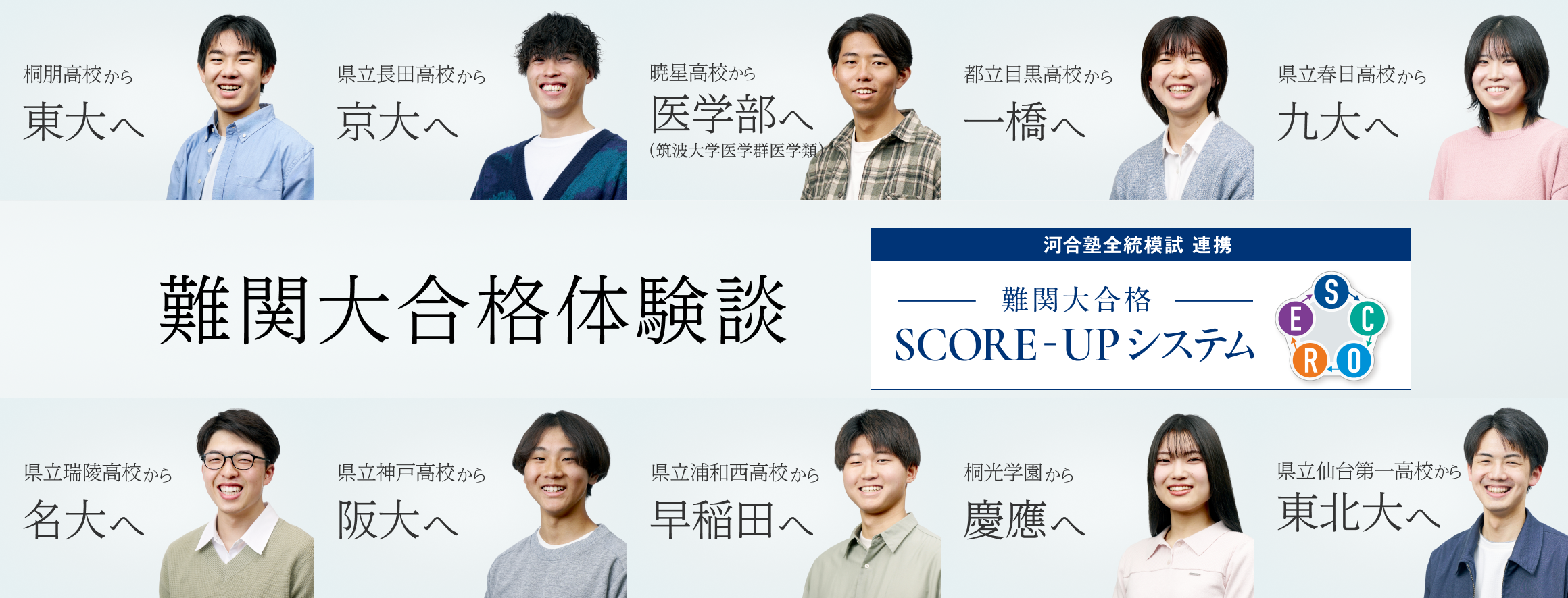 合格したのは、ひとつ上の志望校。ひとつ上の合格実績