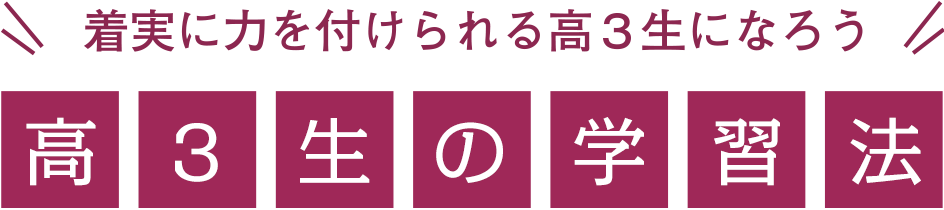 現役合格に向けた高3生の学習の秘訣 高3生の学習法